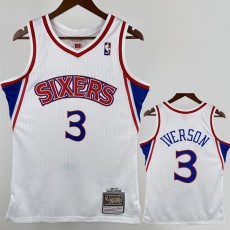 1996/97 76ERS IVERSON #3 White NBA Jerseys