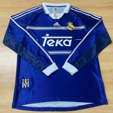 1998/99 R MAD Away Blue Retro Long Sleeve Soccer jersey