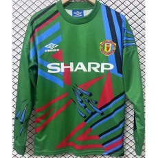 1992/93 Man Utd GKG Green Retro Long Sleeve Soccer jersey