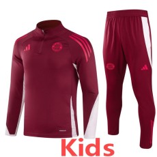 2024/25 Bayern Crimson Kids Half Pull Tracksuit