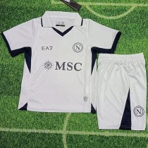 2024/25 Napoli Away Gray Fans Kids Soccer jersey