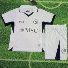 2024/25 Napoli Away Gray Fans Kids Soccer jersey