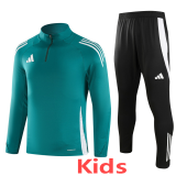 2024 Green Kids Half Pull Tracksuit