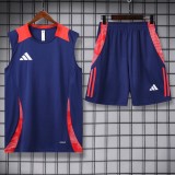 2024 Dark Blue Training Shorts Suit
