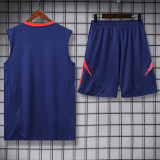 2024 Dark Blue Training Shorts Suit