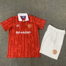 1992/93 Man Utd Home Retro Kids Soccer jersey