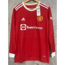 2021/22 Man Utd Home Fans Long Sleeve Soccer jersey