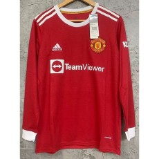 2021/22 Man Utd Home Fans Long Sleeve Soccer jersey