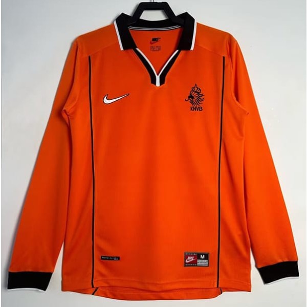 1998 Netherlands Home Retro Long Sleeve Soccer jersey
