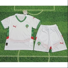 2024/25 Morocco Away White Fans Kids Soccer jersey