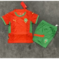 2025 Morocco Home red  green Fans Kids Soccer jersey
