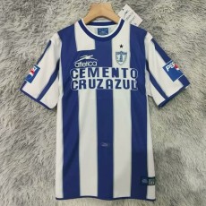 2001/02 Pachuca Home white  blue Retro Soccer jersey