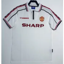 1998/99 Man Utd Retro White Retro Soccer jersey
