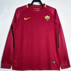 2017/18 Roma Home Red Retro Long Sleeve Soccer jersey