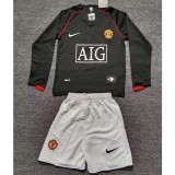 2007/08 Man Utd Away Retro Long Sleeve Kids Soccer jersey