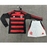 2025/26 Flamengo Home Fans Long Sleeve Kids Soccer jersey