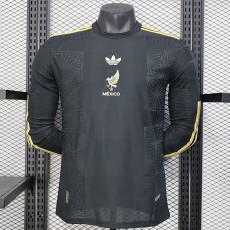 [PLAYER] 2025 Mexico Special Edition Black Gold Cup Player Long Sleeve Soccer jersey