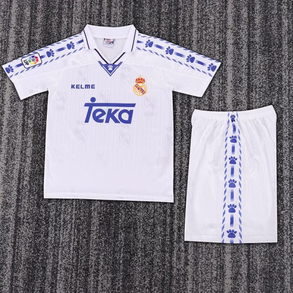 1996/97 R MAD Home White Retro Kids Soccer jersey