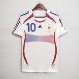 2006 France Away White Retro Soccer jersey