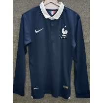 2014 France Home Retro Long Sleeve Soccer jersey