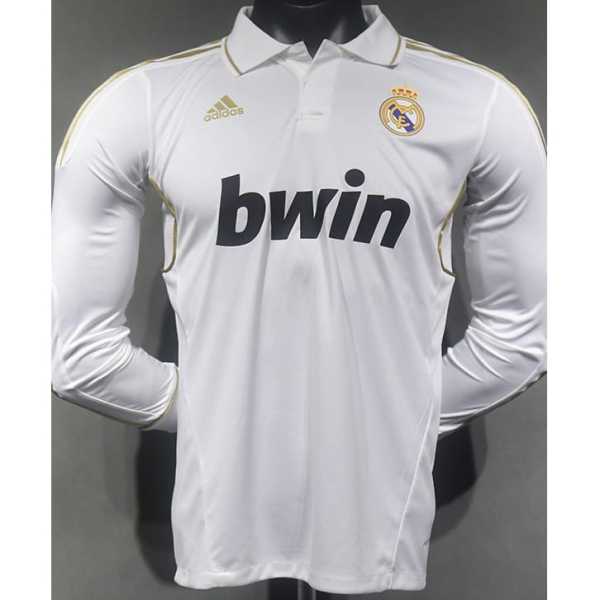 [PLAYER] 2011/12 R MAD Home White Retro Long Sleeve Soccer jersey