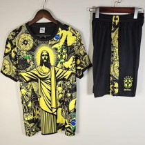 2025 Brazil Yellow Training Shorts Suit