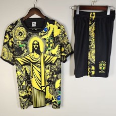 2025 Brazil Yellow Training Shorts Suit