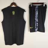 2025 Brazil Gray Training Shorts Suit