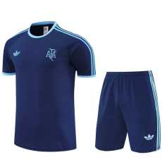 2025 Argentina Royal blue Training Shorts Suit