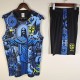 2025 Brazil Blue Tank Training Shorts Suit