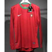 [PLAYER] 2012/13 Portugal Home Red Retro Long Sleeve Soccer jersey