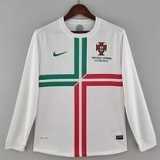 2012/13 Portugal Away White Retro Long Sleeve Soccer jersey