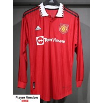 [PLAYER] 2022/23 Man Utd Home Player Long Sleeve Soccer jersey