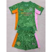 2025/26 Man City GKG Green Fans Kids Soccer jersey