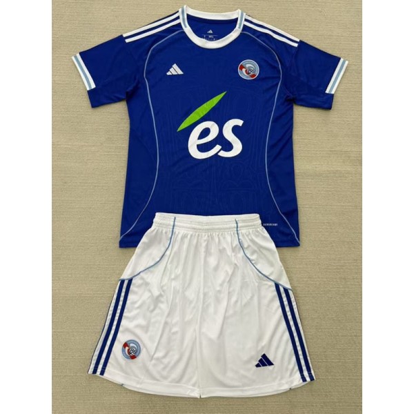 2025/26 RC Strasbourg Home Fans Kids Soccer jersey