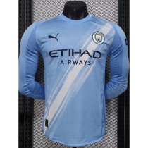 [PLAYER] 2025/26 Man City Home Player Long Sleeve Soccer jersey