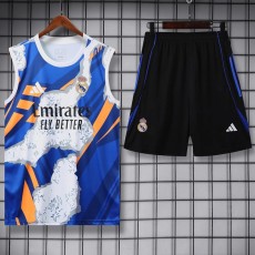 2025/26 R MAD White blue Tank top Training Shorts Suit