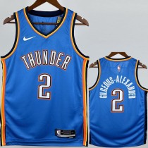 2022/23 THUNDER GILGEOUS-ALEXANDER #2 Top Quality Hot Pressing Blue NBA Jerseys
