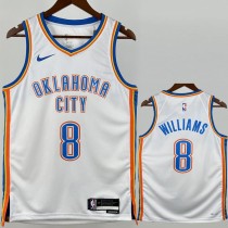 2022/23 THUNDER WILLIAMS #8 Top Quality Hot Pressing White NBA Jerseys