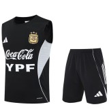 2025/26 Argentina Black Tank top Training Shorts Suit