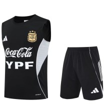 2025/26 Argentina Black Tank top Training Shorts Suit