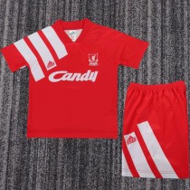 1991/92 LIV Home Red Retro Kids Soccer jersey
