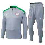 2025 Nigeria Gray Half Pull Tracksuit