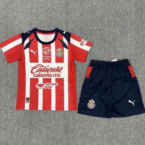 2025/26 Chivas Home Fans Kids Soccer jersey