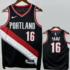 2022/23 TRAIL BLAZERS YANG #16 Top Quality Hot Pressing Black NBA Jerseys