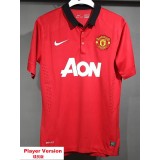 [PLAYER] 2013/14 Man Utd Home Red Retro Player Soccer jersey
