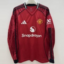 2025/26 Man Utd Home Red Fans Long Sleeve Soccer jersey