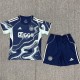 2025/26 Ajax Away Dark Blue Fans Kids Soccer jersey