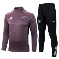 2025/26 Man Utd Chocolate Half Pull Tracksuit