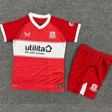 2025/26 Middlesbrough Home Red Fans Kids Soccer jersey